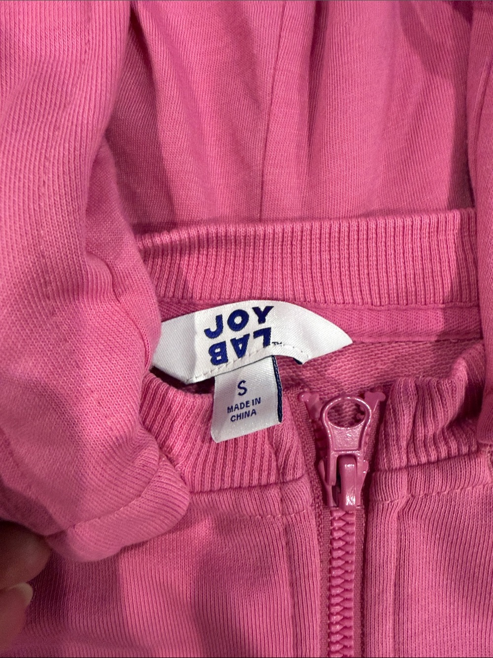JoyLab Cropped Pink Zip-Up Hoodie Jacket - Picture 2 of 4